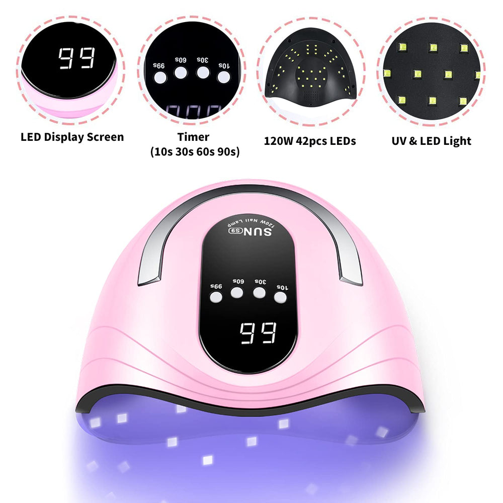 Sunrich UV Gel Nail Lamp 4-timer display shows precise curing options for efficient sessions