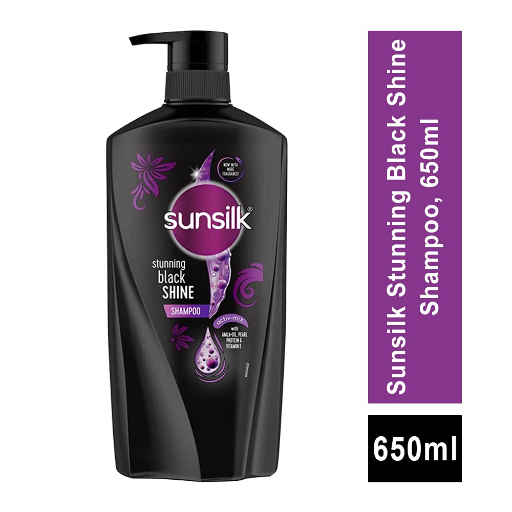 Sunsilk Stunning Black Shine Shampoo hair tips with shine and glossy finish after use