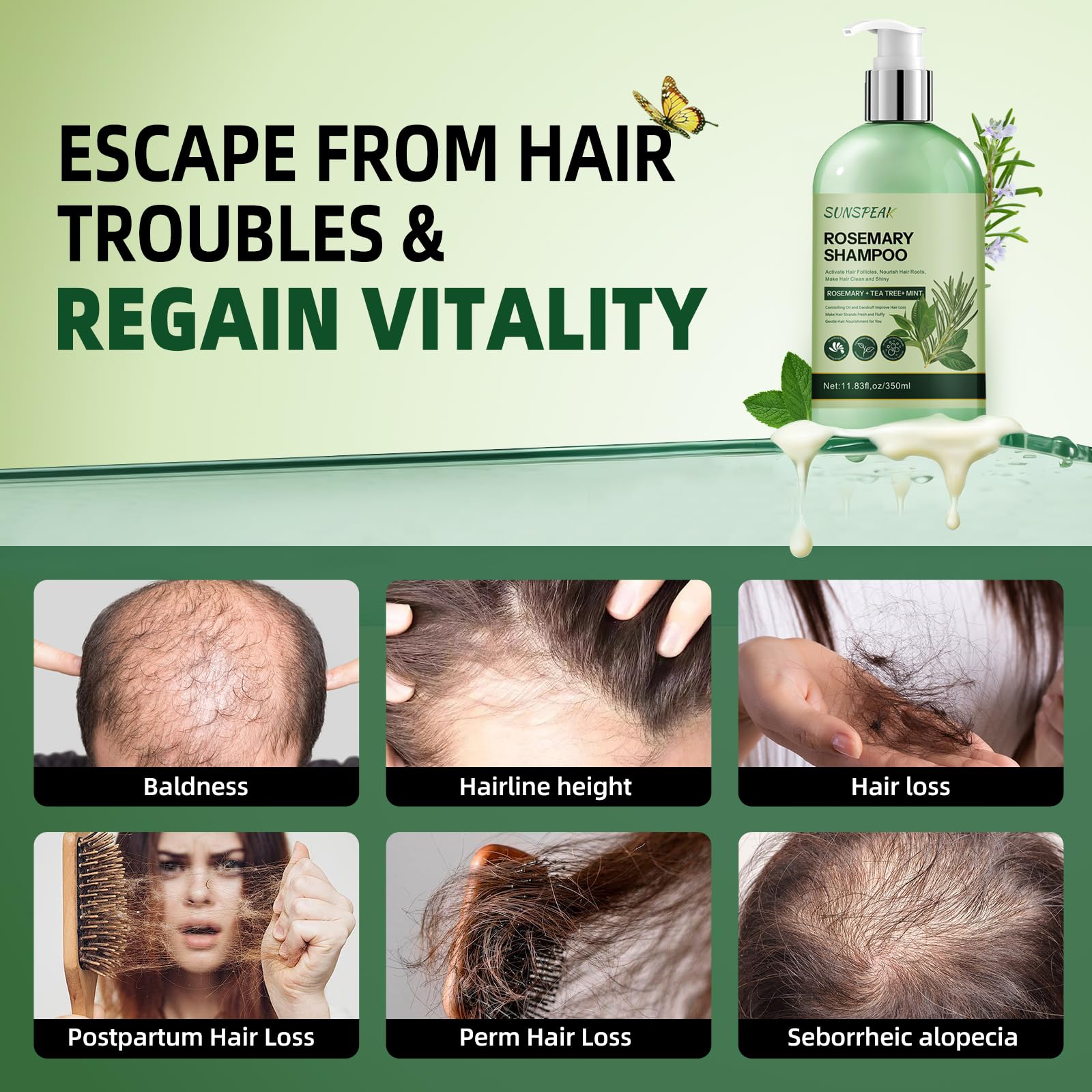 Sunspeak biotin ingredient close-up suggests nourishing follicle support for fuller-looking hair.