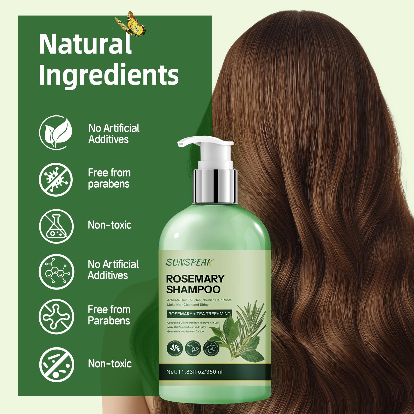Sunspeak mint foam conveys refreshing lather with clarifying scalp cleanse.