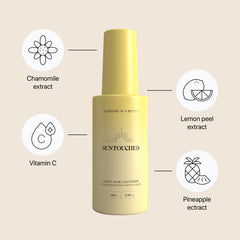 Suntouched Beach Blonde Spray sun-activation demonstrates heat-activated lightening at home