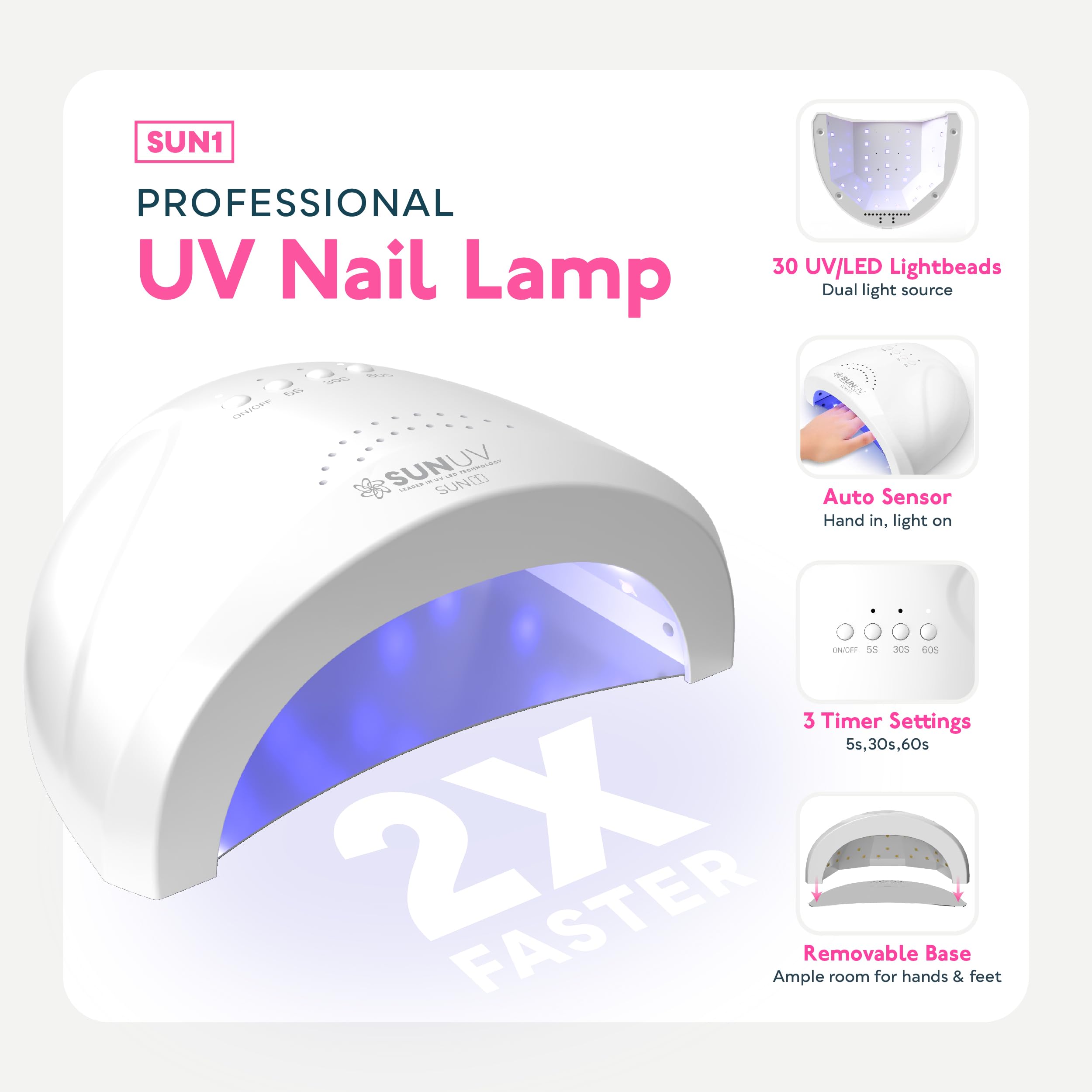 SUNUV base coat bottle designed for durable gel adhesion.