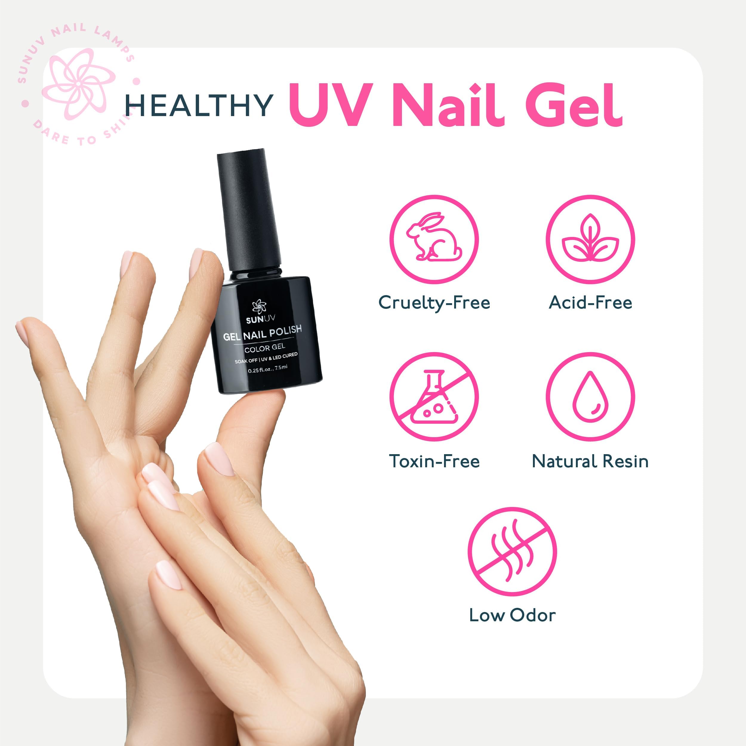 SUNUV manicure tools kit for complete home manicure setup.