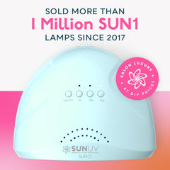 SunUV nail lamp side panel highlighting compact home or salon use.