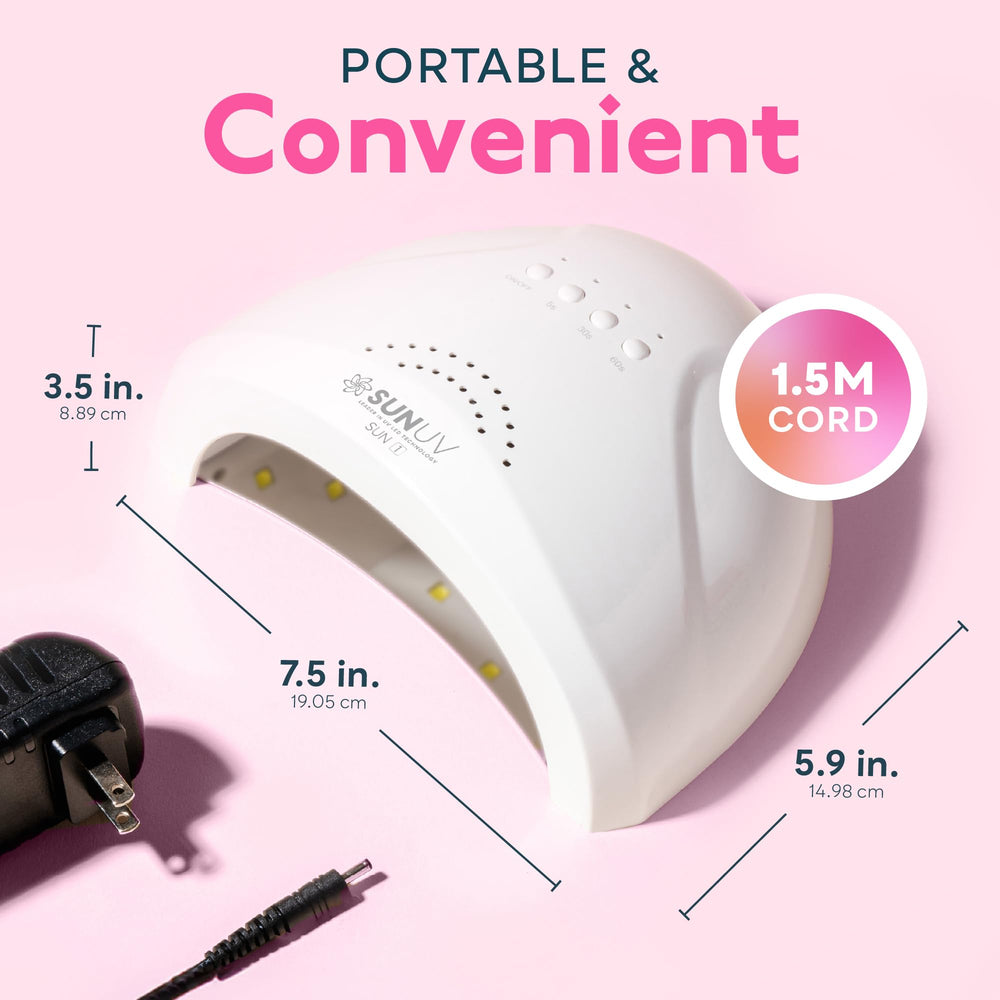 SUNUV removable base enhances comfort for nail painting and pedicures.