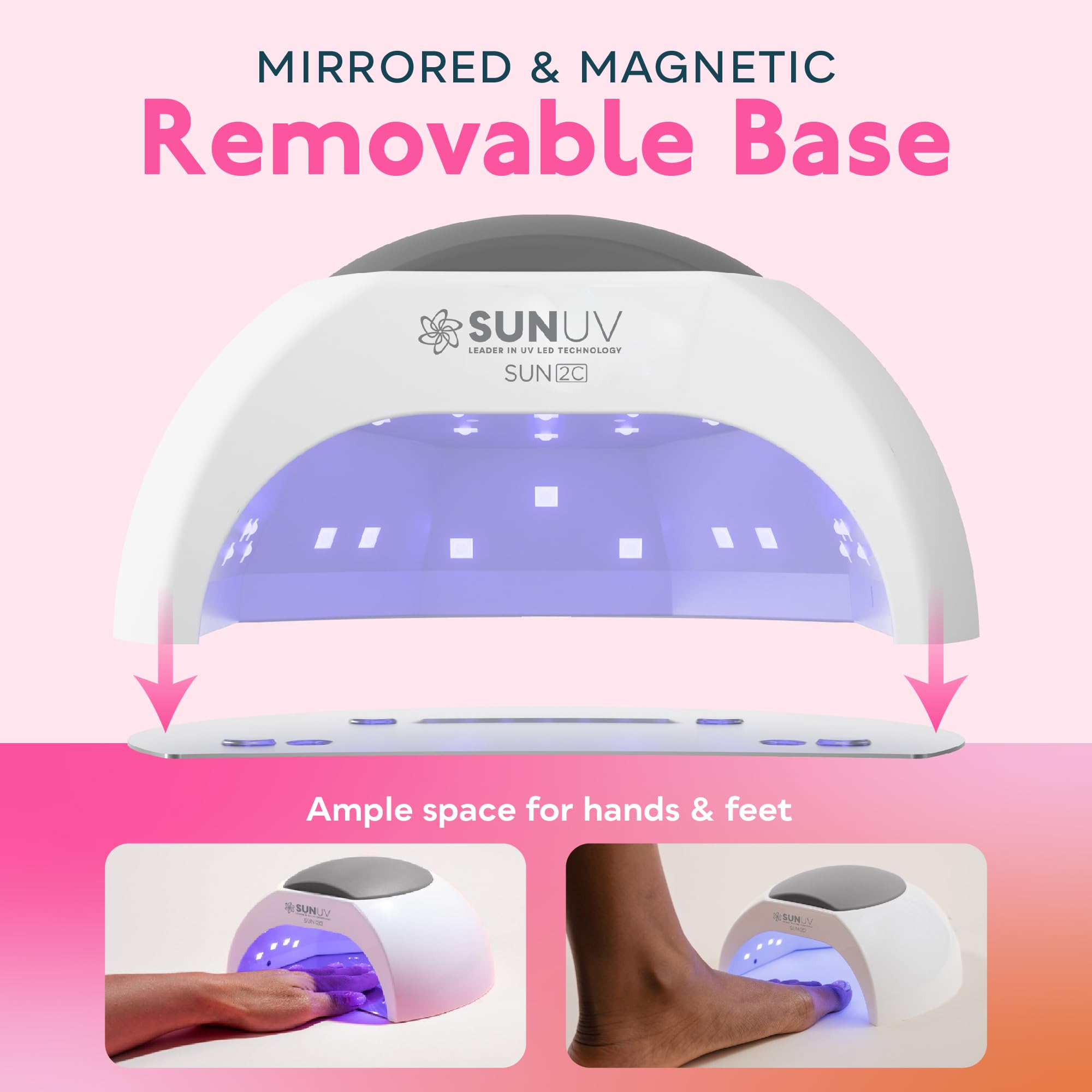 SUNUV SUN2C grey auto-sensor provides hands-free operation for convenient sessions.