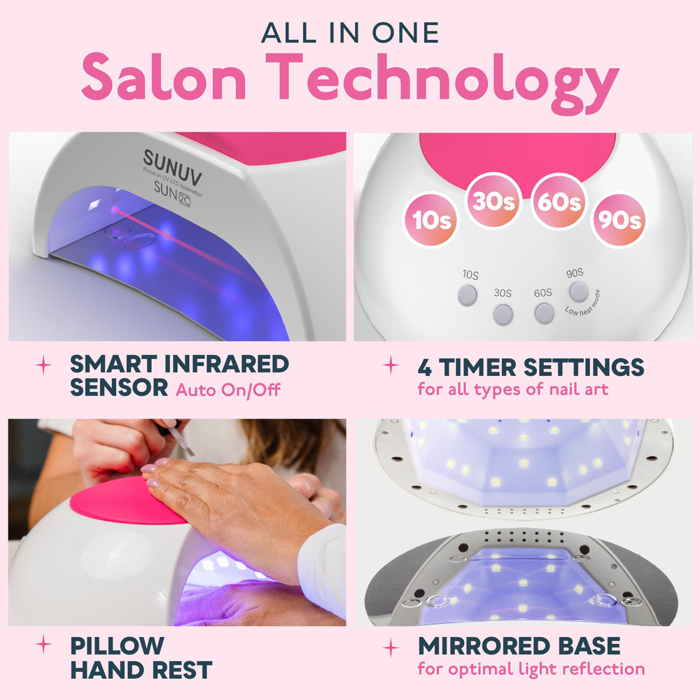 SUNUV SUN2C hand under light shows auto-sensor on/off for seamless curing