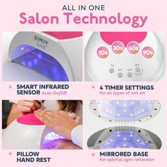 SUNUV SUN2C hand under light shows auto-sensor on/off for seamless curing