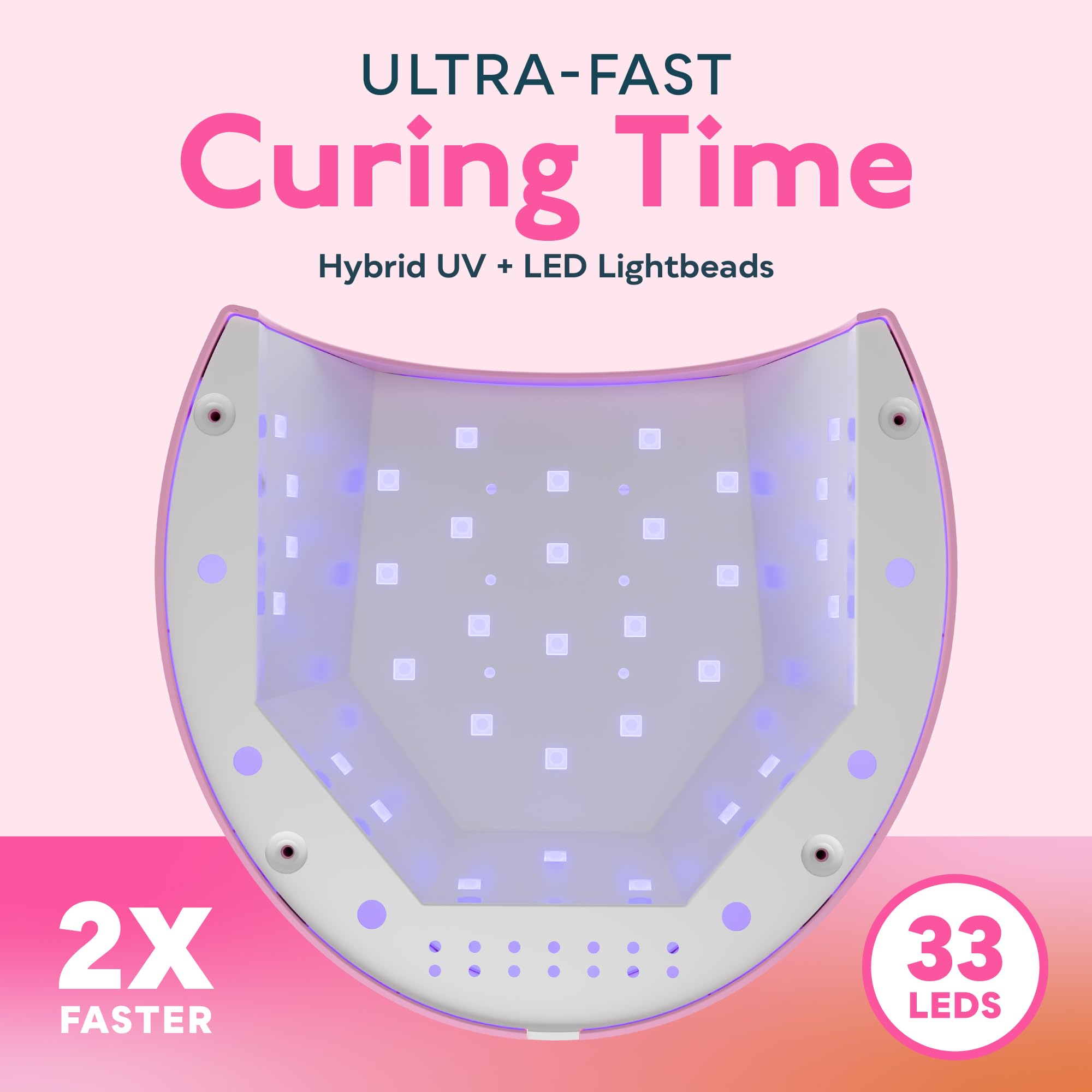 SUNUV SUN2C pink lamp with four timer settings for customizable curing sessions.