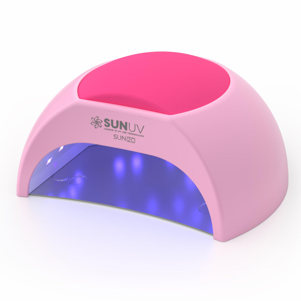SUNUV SUN2C pink lamp front view showing compact at-home gel curing power.
