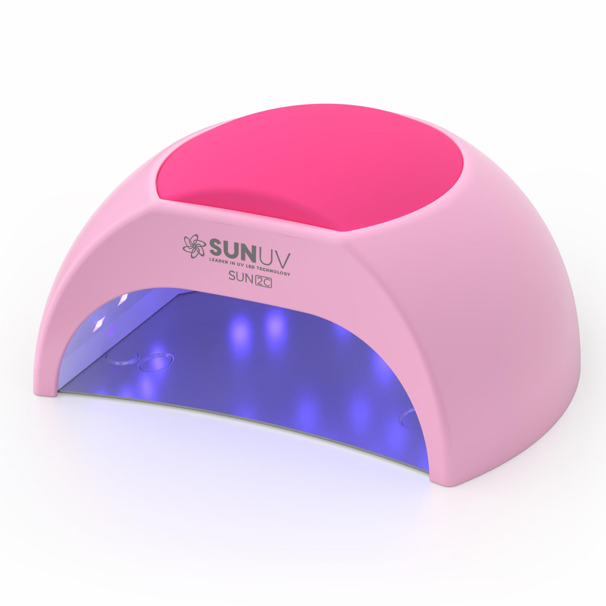 SUNUV SUN2C pink lamp front view showing compact at-home gel curing power.