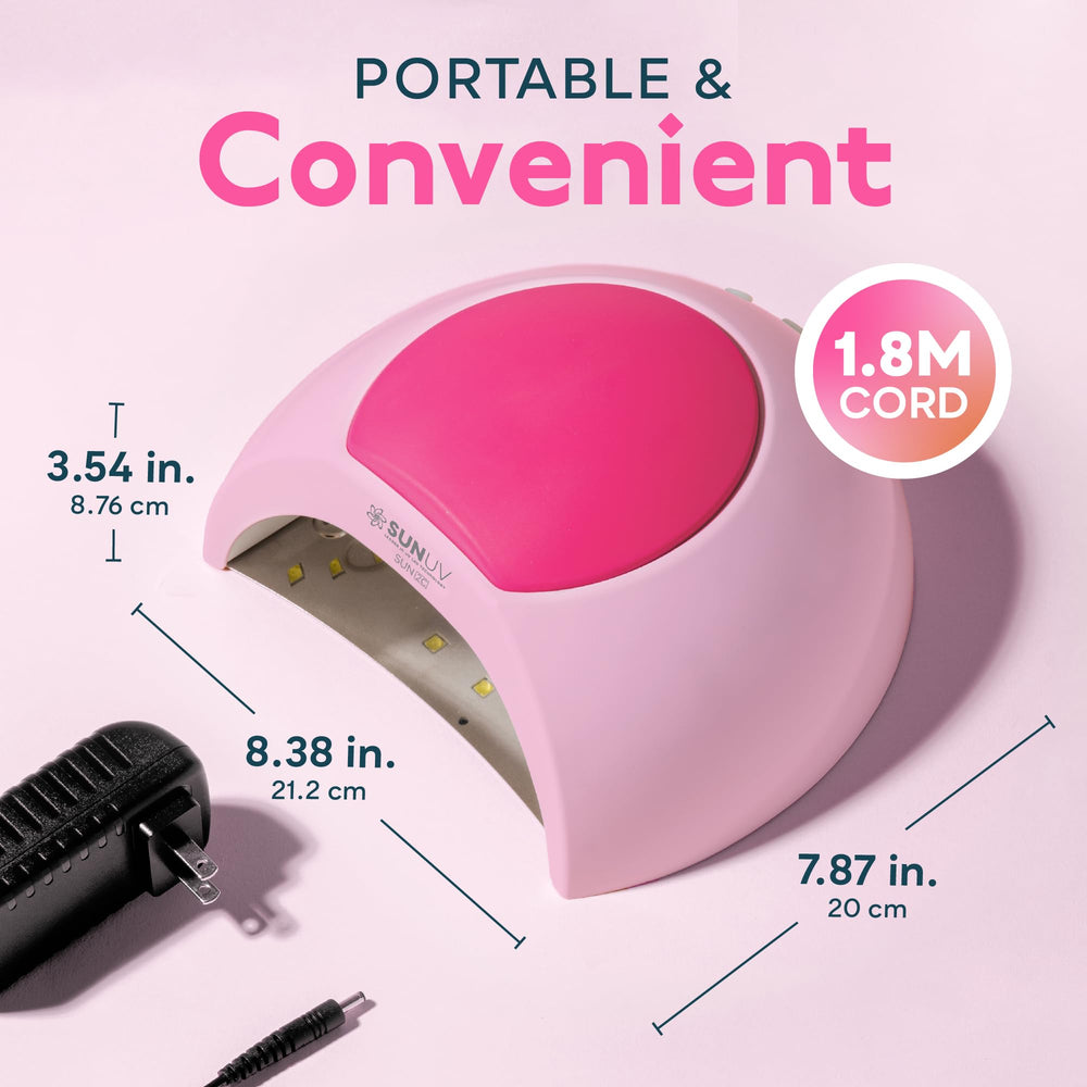 SUNUV SUN2C pink lamp displays 33 LEDs for even gel polish curing.