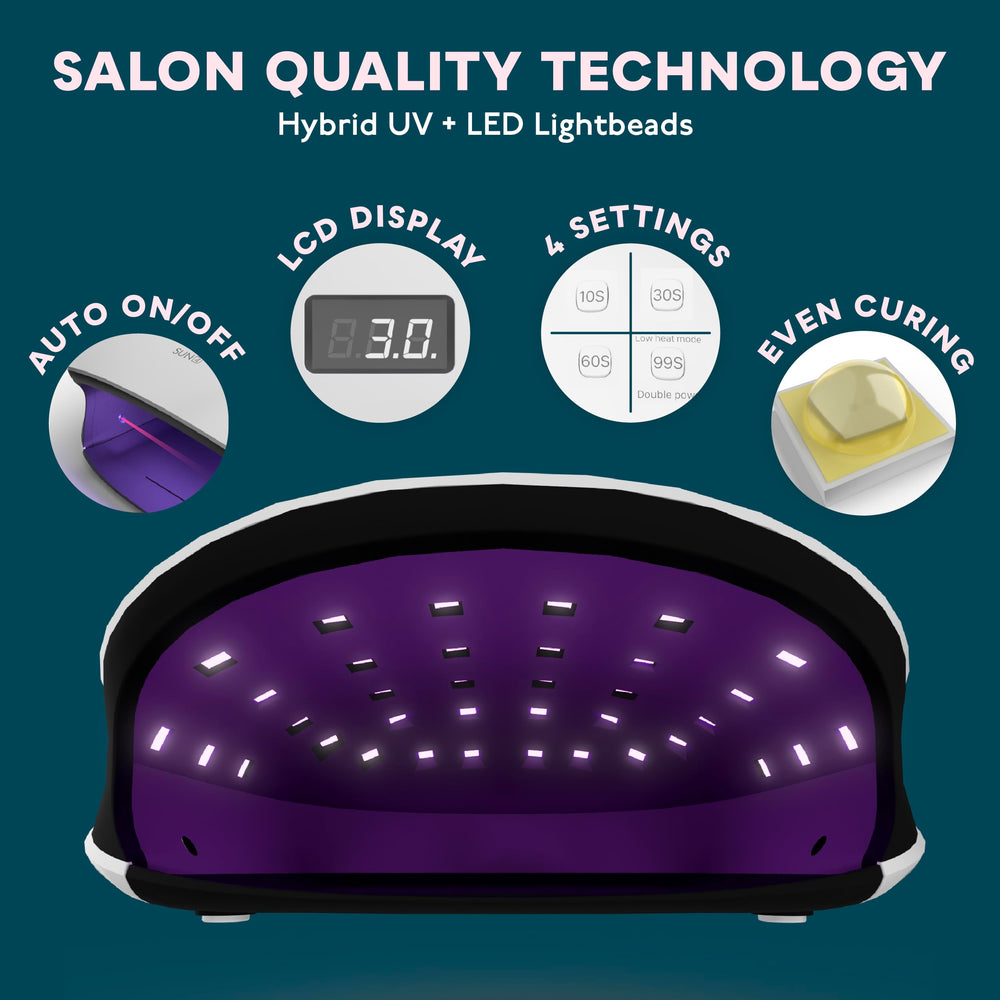 SUNUV SUN4 LCD display close-up for easy timer monitoring during gel nails.