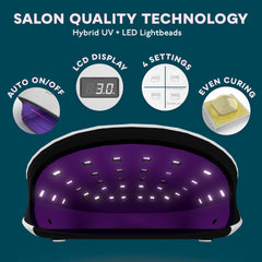 SUNUV SUN4 LCD display close-up for easy timer monitoring during gel nails.