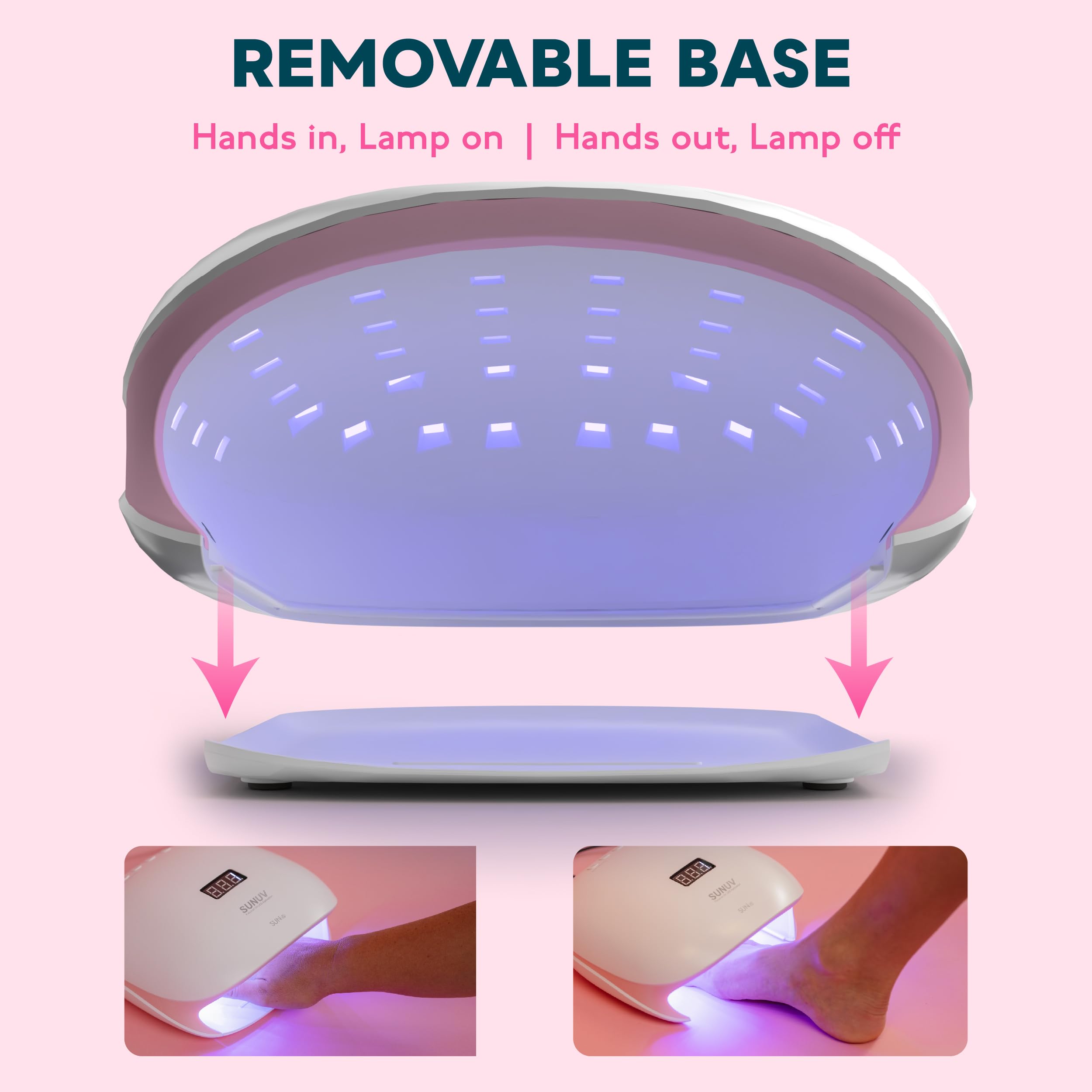 SUNUV SUN4S pink bulbs close-up featuring long-life LEDs