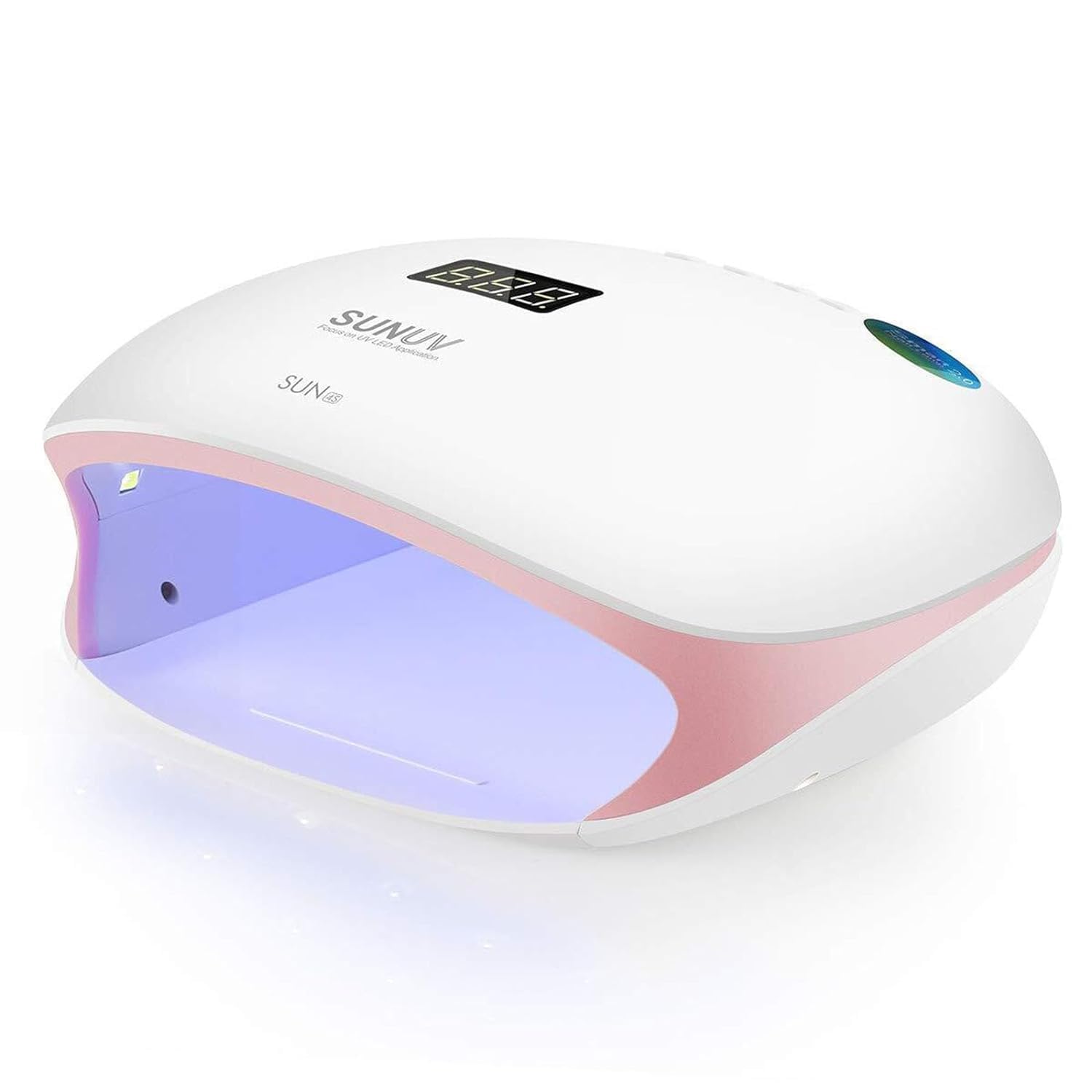 SUNUV SUN4S pink front-angle showing compact at-home nail lamp