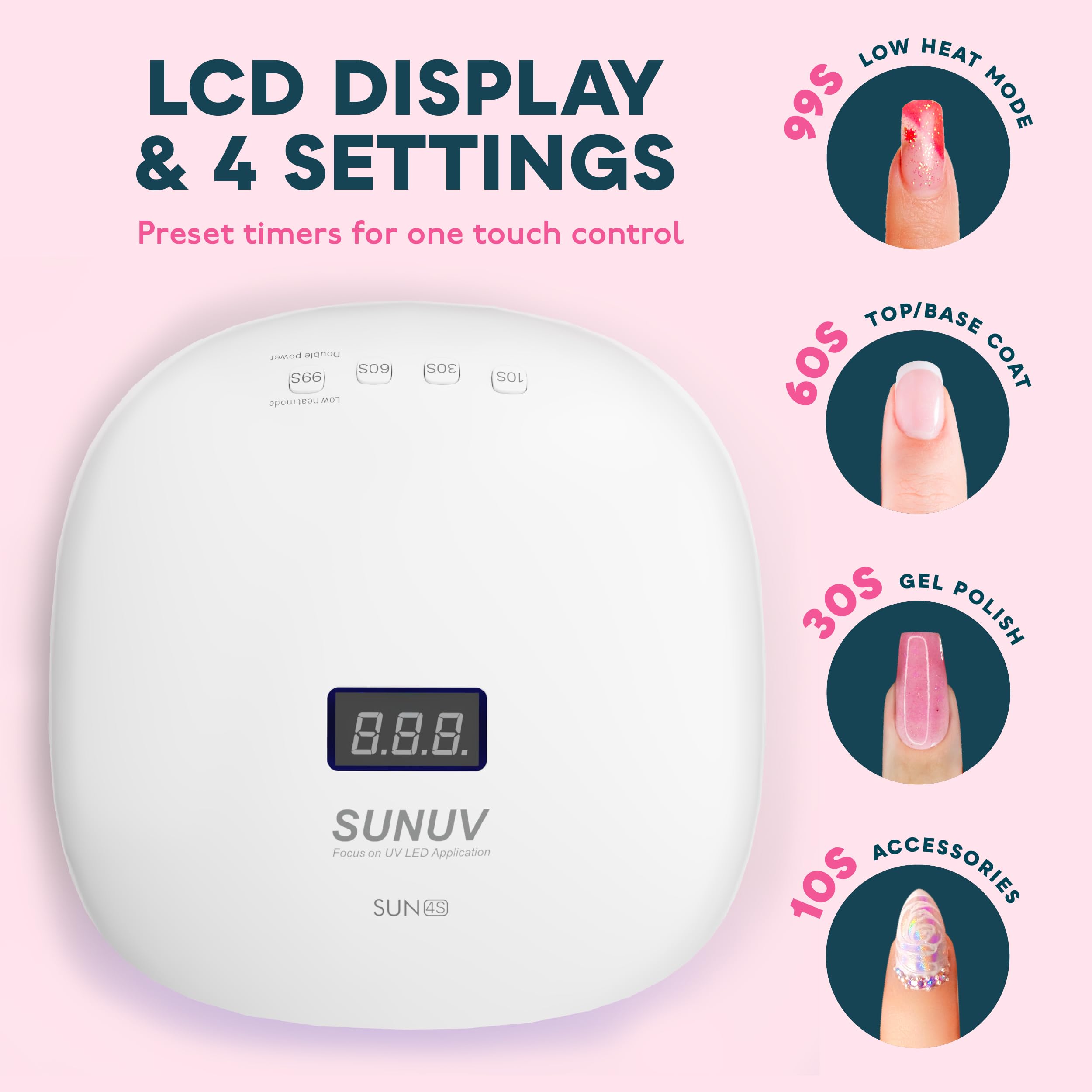 SUNUV SUN4S pink removable-base setup for flexible use
