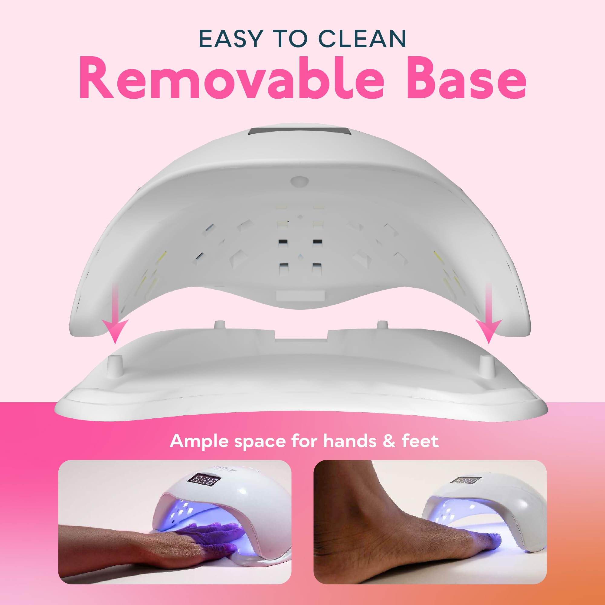 SUNUV Sun5 low heat mode provides comfortable curing for builders or hard gels.