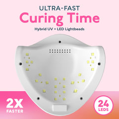 SUNUV Sun5 curing gel polish quickly and evenly across nails.