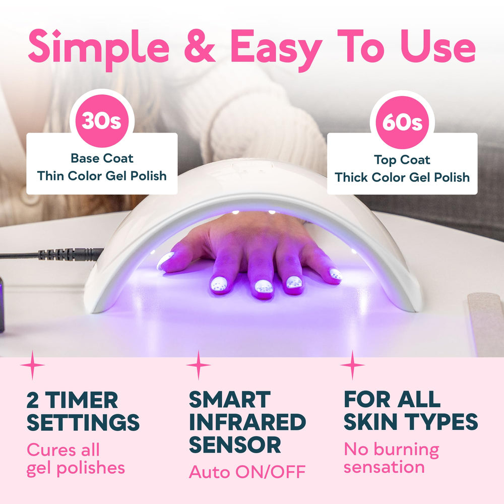 SUNUV SUN9C white automatic sensor in action speeds DIY manicures.