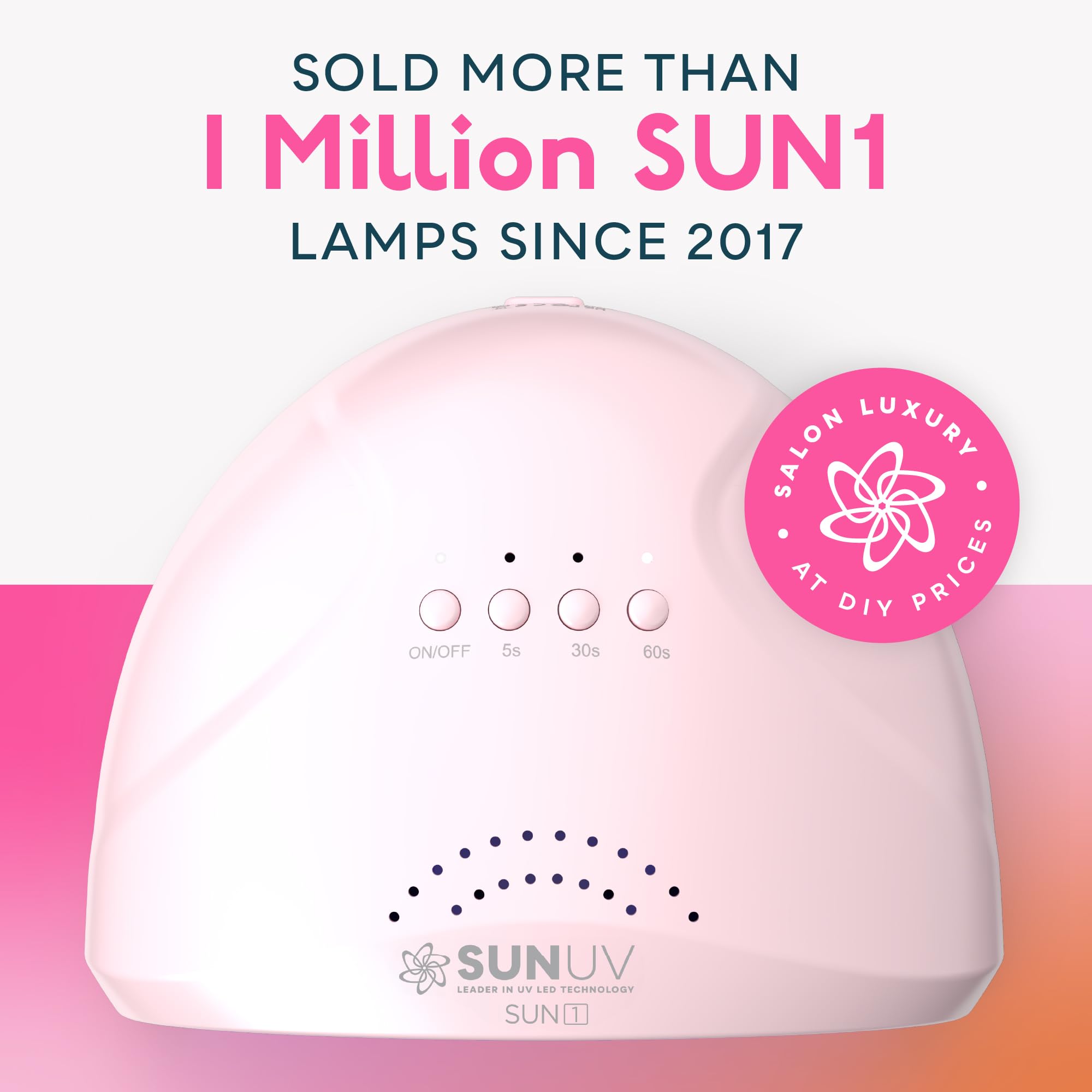 SUNUV SUNone Pink front view reveals a stylish salon-style lamp for home use