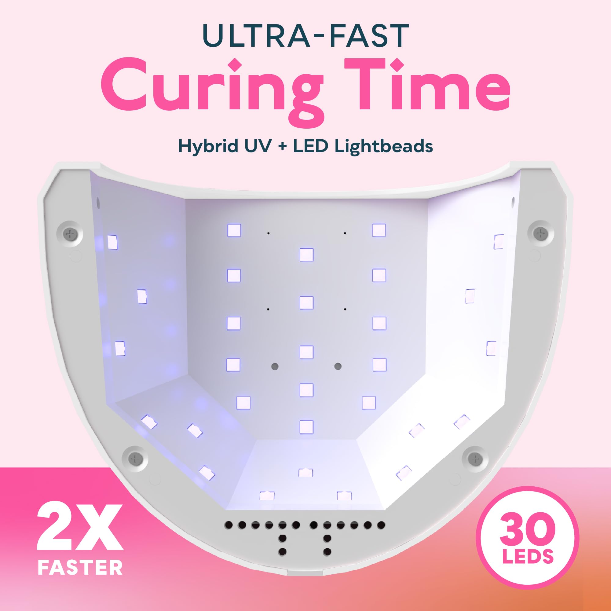 SUNUV UV LED Nail Lamp with 30 LED beads provides consistent curing.
