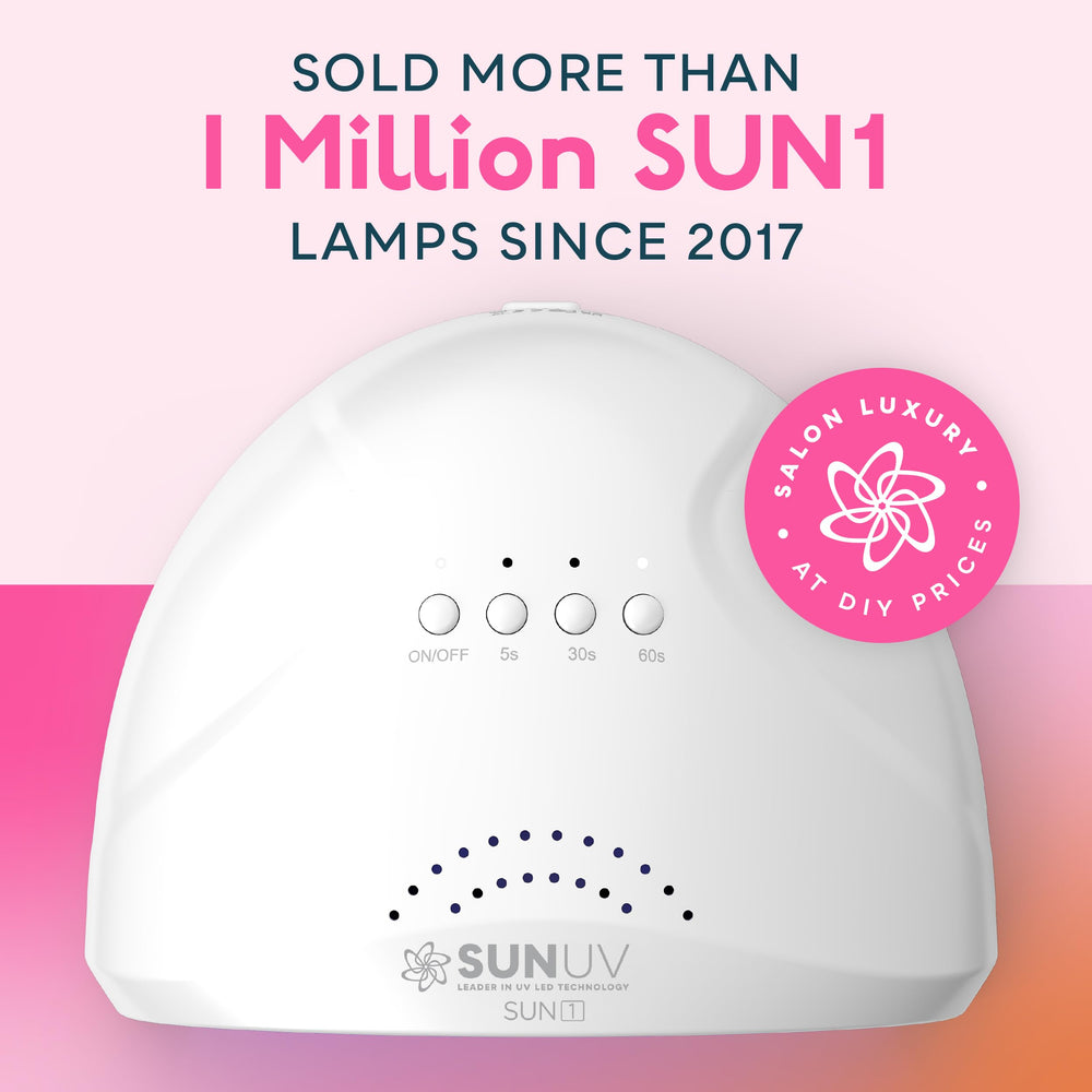 SUNUV UV LED Nail Lamp side view highlights slim profile for easy storage.