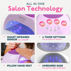 SUNUV UV LED nail lamp top view purple showcases compact design for easy storage