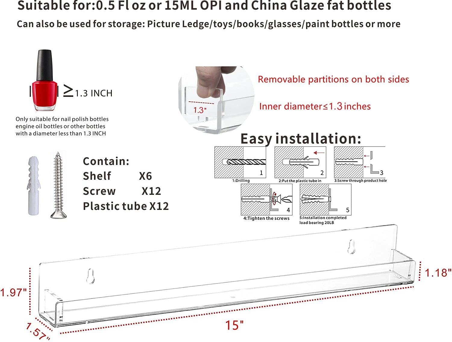 SuoXing nail polish rack holding 72 bottles for maximum display