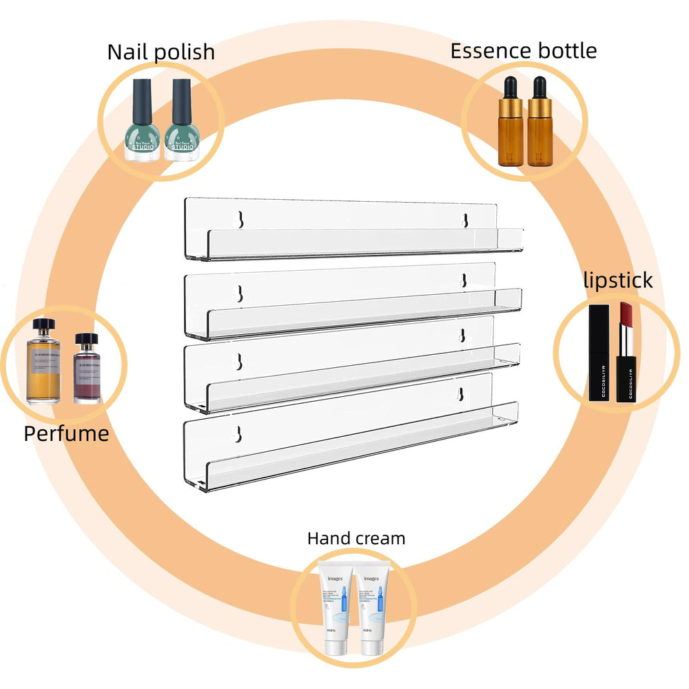 SuoXing wall rack organizes polishes and essential oils for neat makeup area