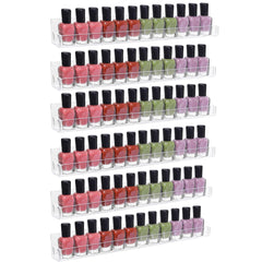 SuoXing wall-mounted rack display showing 72 bottles for organized color options