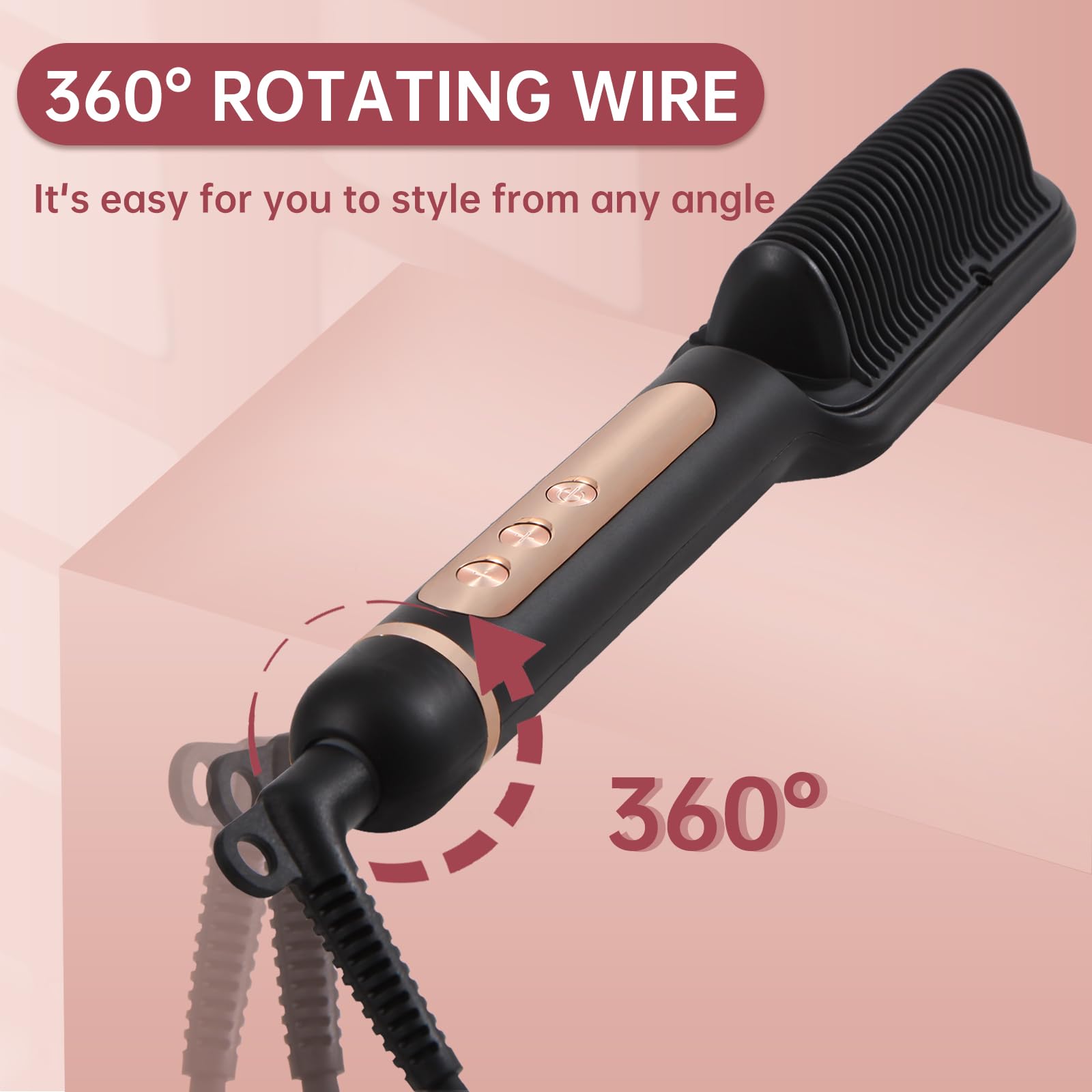 SUPBERC negative ionic hair brush anti-scald design protects scalp during styling