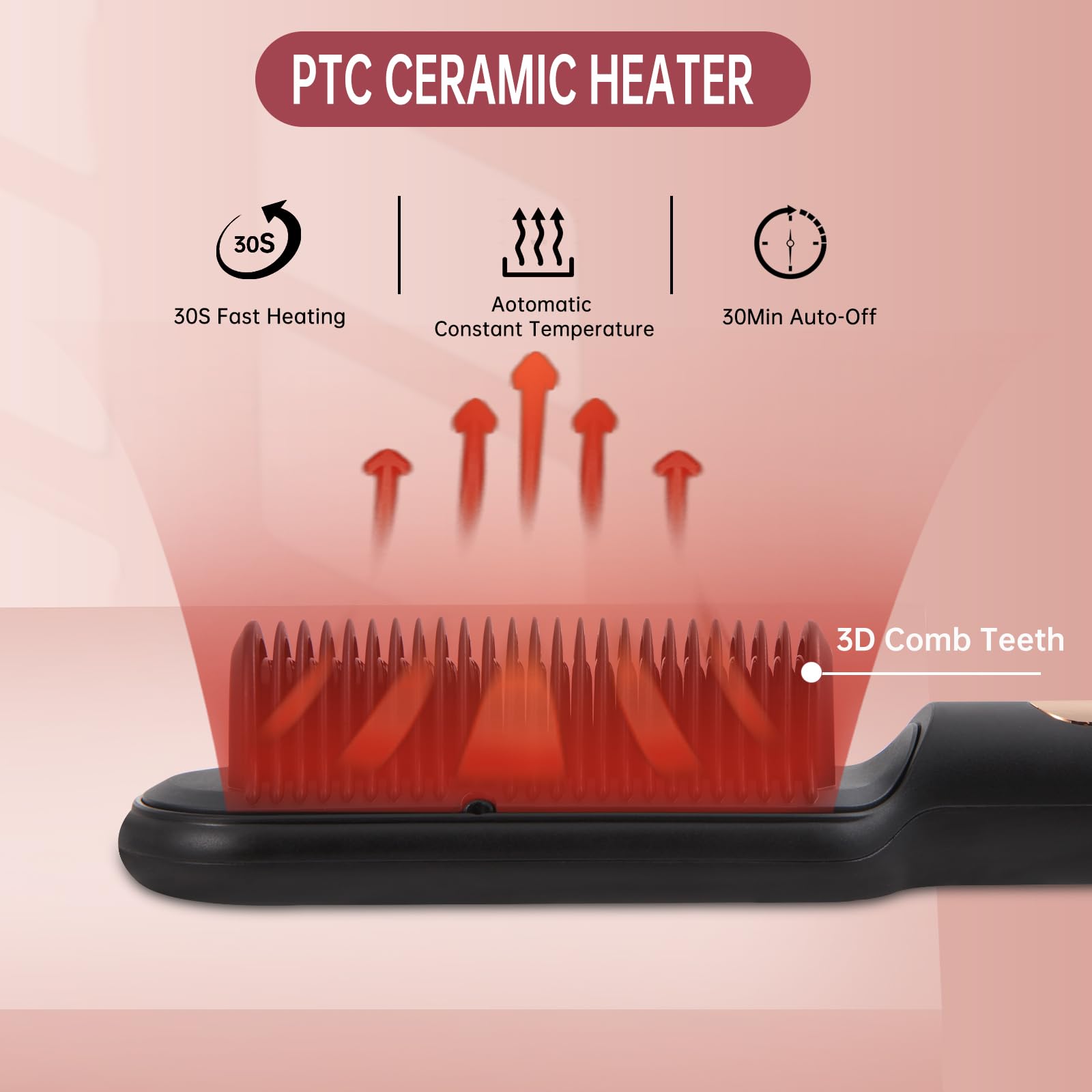 SUPBERC negative ionic hair brush auto shut off adds safety