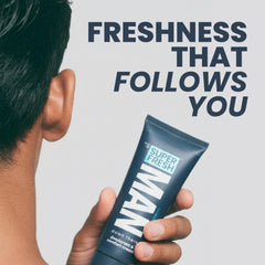 Super Fresh Co. anti-chafe action illustrates reduced friction during workouts.