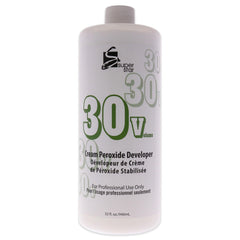 SUPER STAR stabilized cream peroxide developer bottle with gel consistency for precise color lift.