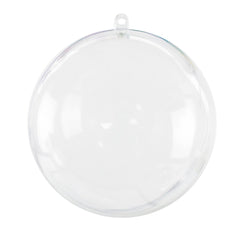 Super Z Outlet clear plastic bath bomb mold shells show 100mm size in a 12-pack for DIY crafts and decor.