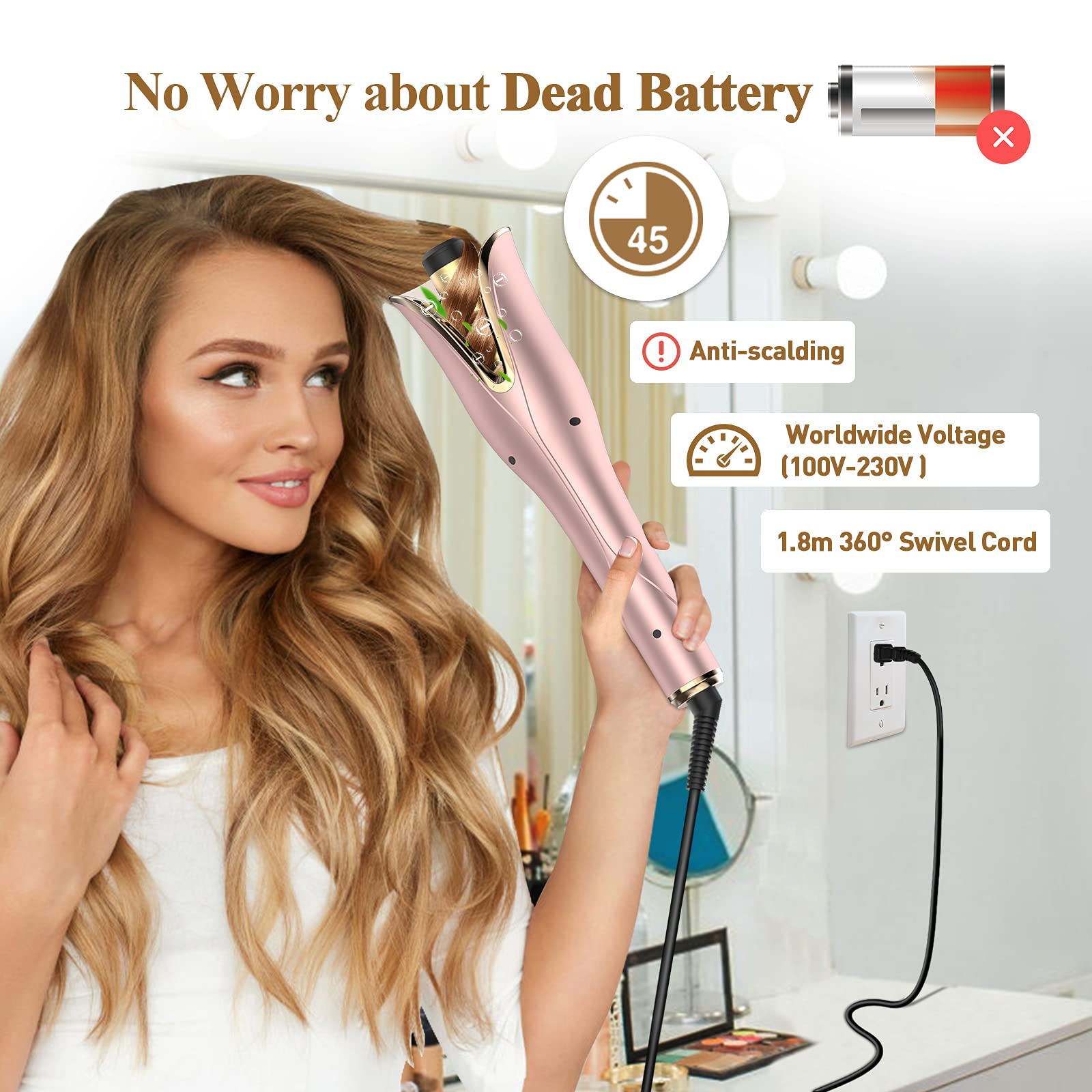 SuperDuomishu 360 swivel cord enables smooth styling without tangles.