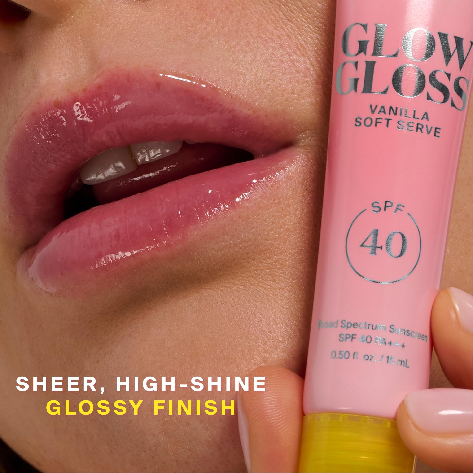 Supergoop! Glow Gloss demonstrates a non-sticky texture that glides on easily.