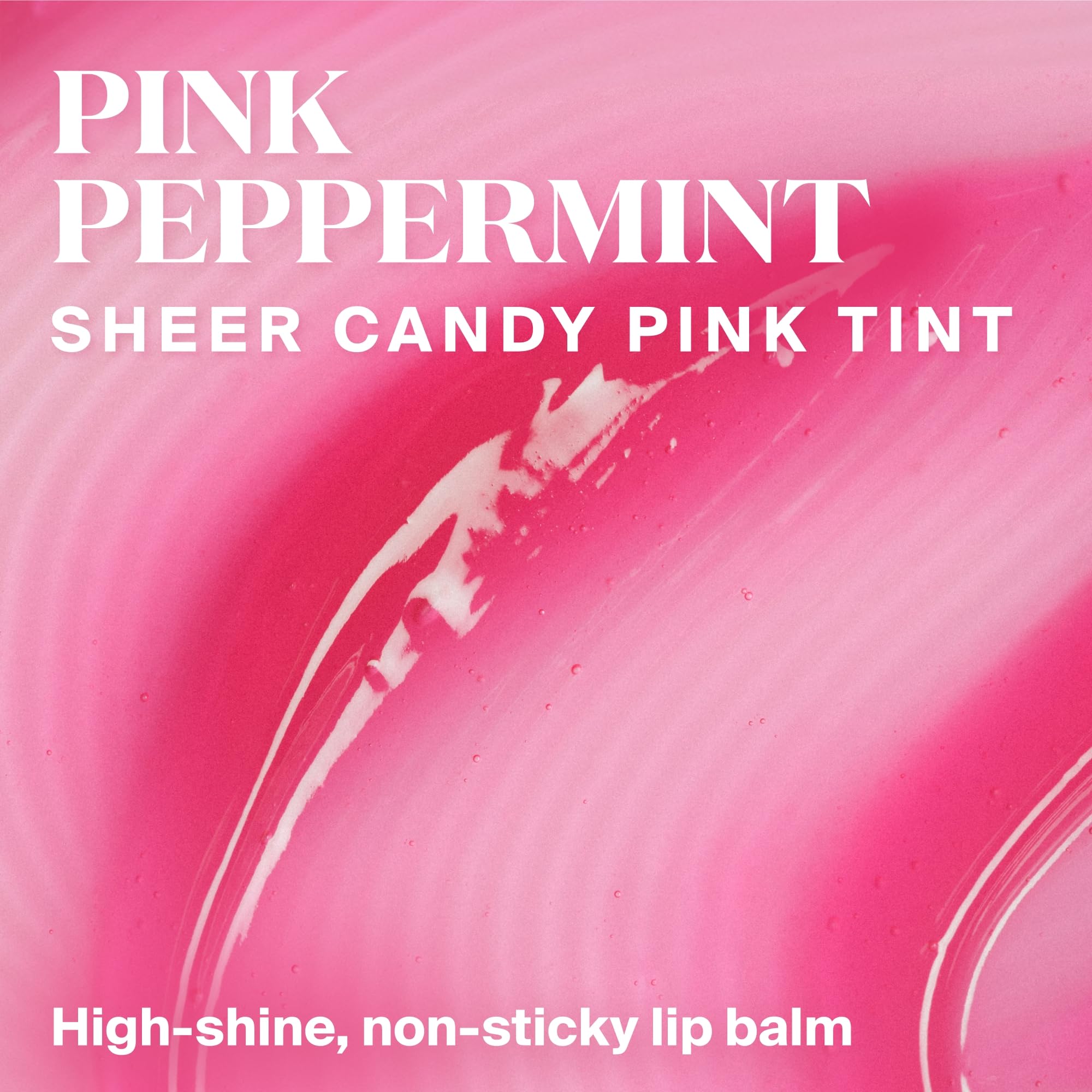Closeup of Glow Gloss Pink Peppermint tint for sheer color and mint aroma