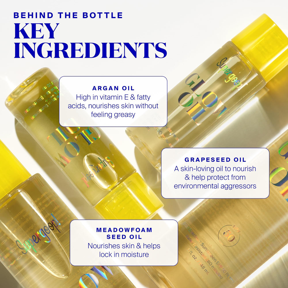 Glow Oil SPF 50 application on skin delivers nourishing hydration