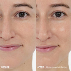 Supergoop Glowscreen blend-into-skin shows smooth texture and pore blur finish.