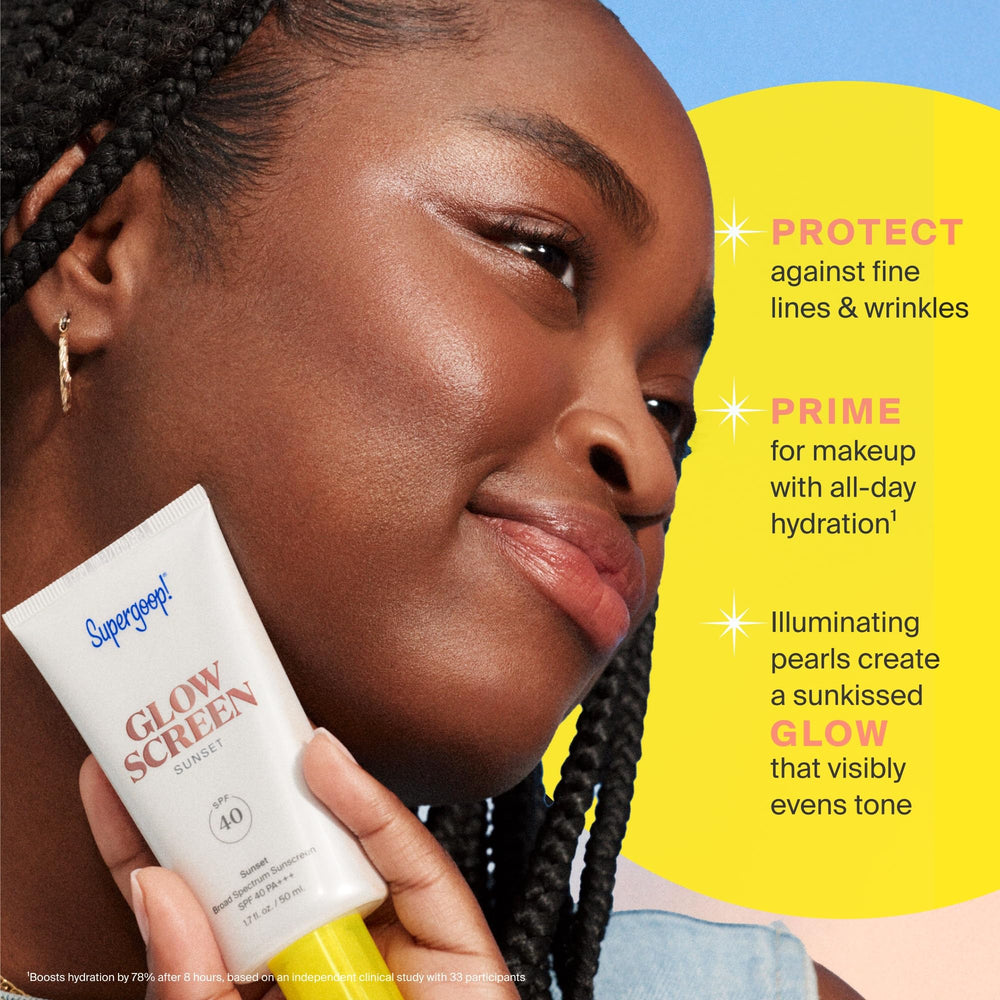 Supergoop Glowscreen Dawn cream texture appears non-greasy.
