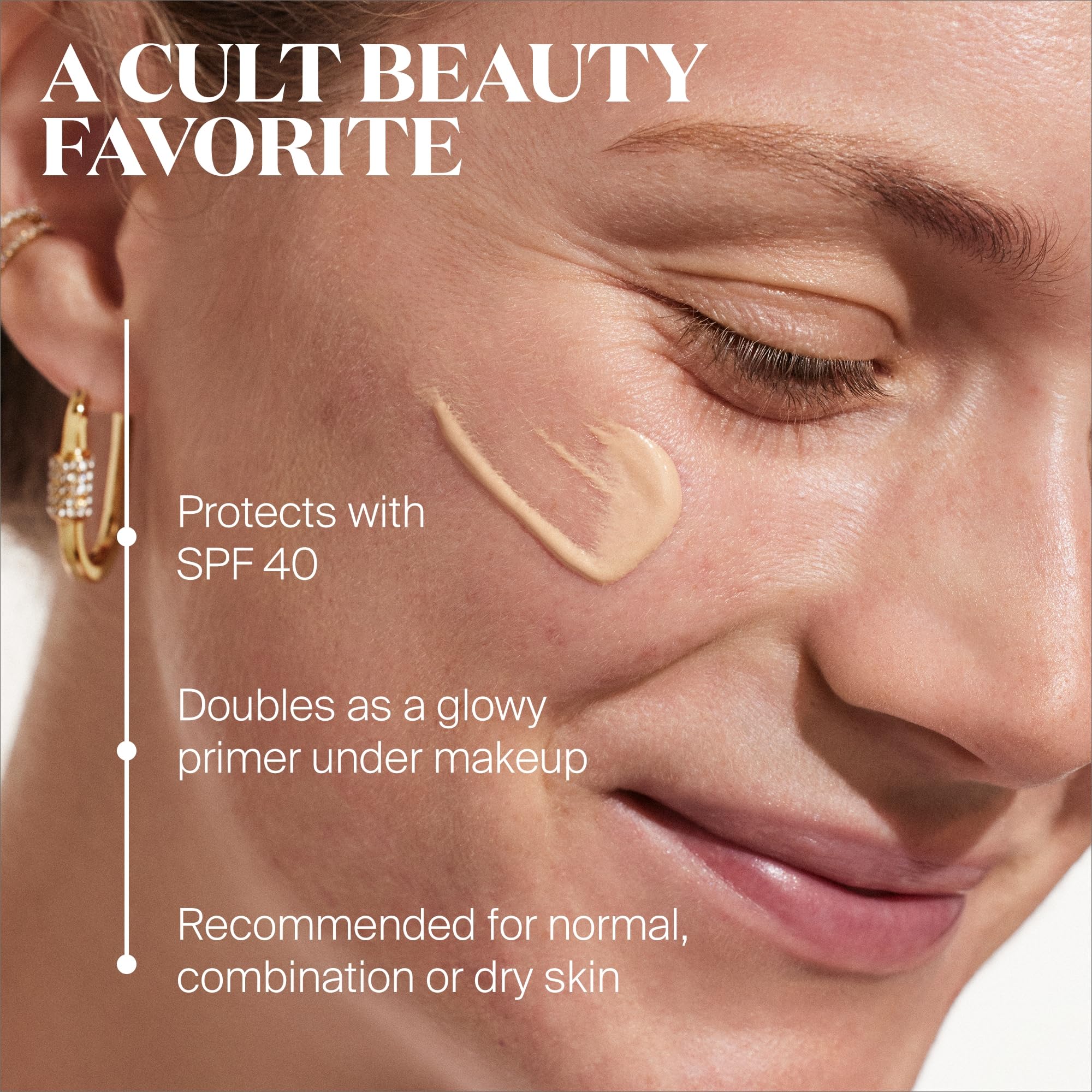 Glowscreen Sunrise swirl on skin demonstrates pearlescent glow and hydration