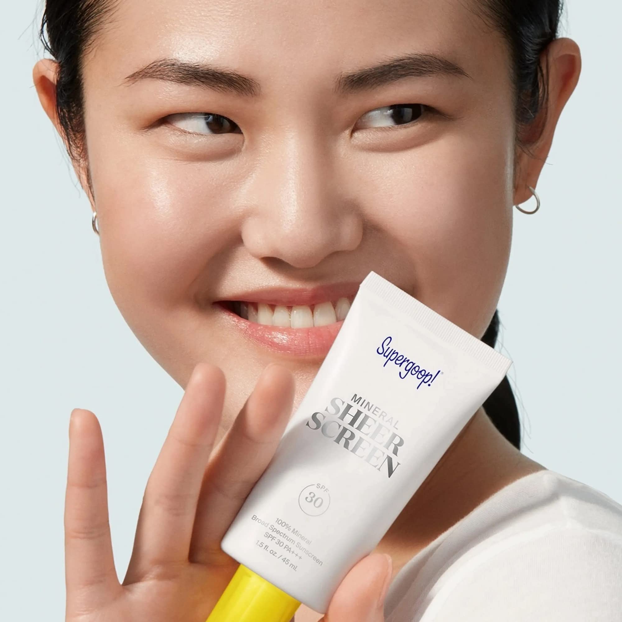 Supergoop! Bush Clover extract highlights antioxidant-inspired protection on the bottle.