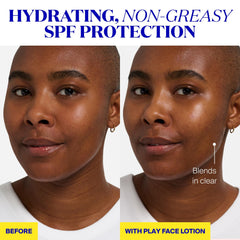 Supergoop! PLAY Everyday Face Lotion during quick absorption after application.