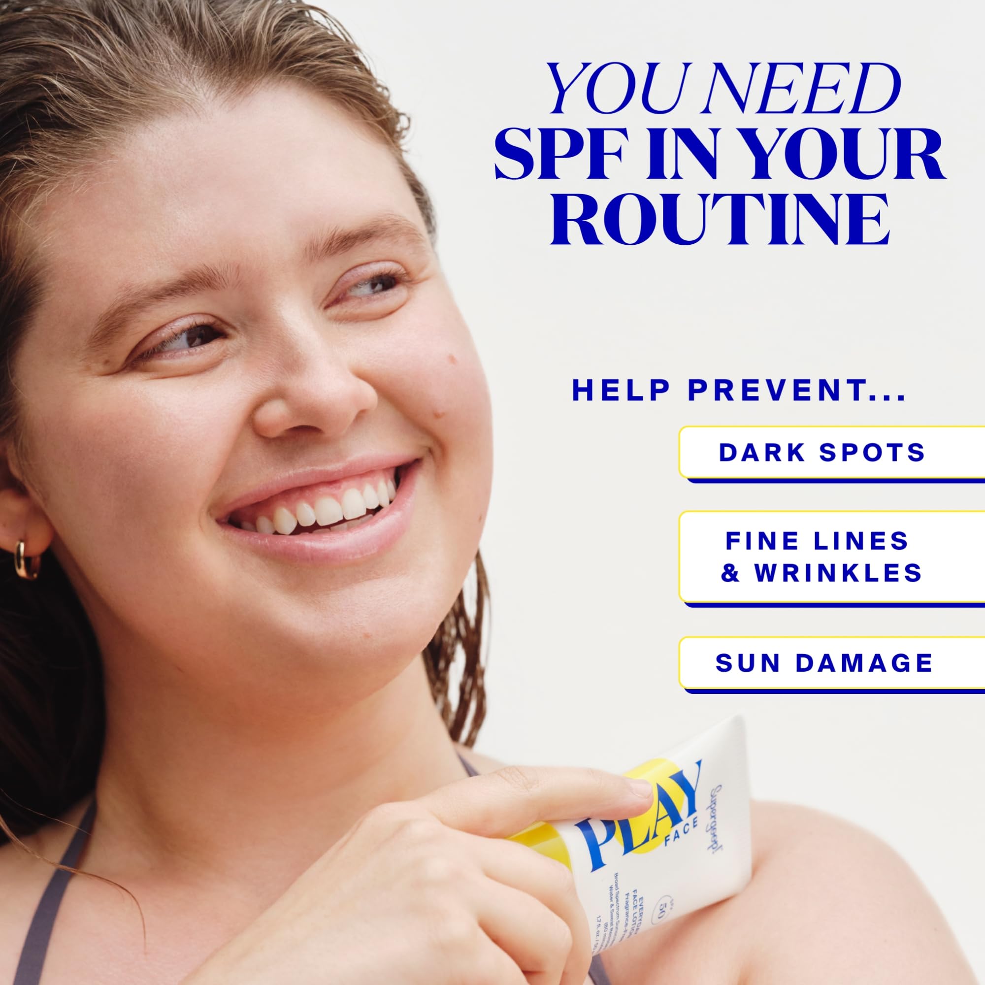 Supergoop! PLAY Everyday Face Lotion fragrance-free formula suitable for sensitive skin.