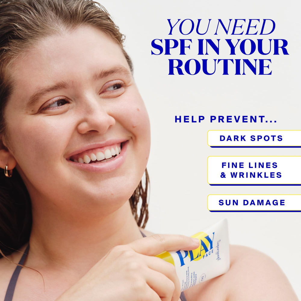 Supergoop! PLAY Everyday Face Lotion fragrance-free formula suitable for sensitive skin.