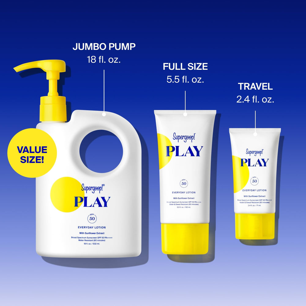 Cap close-up hints at sweat resistance of Supergoop! PLAY Everyday Lotion SPF 50.