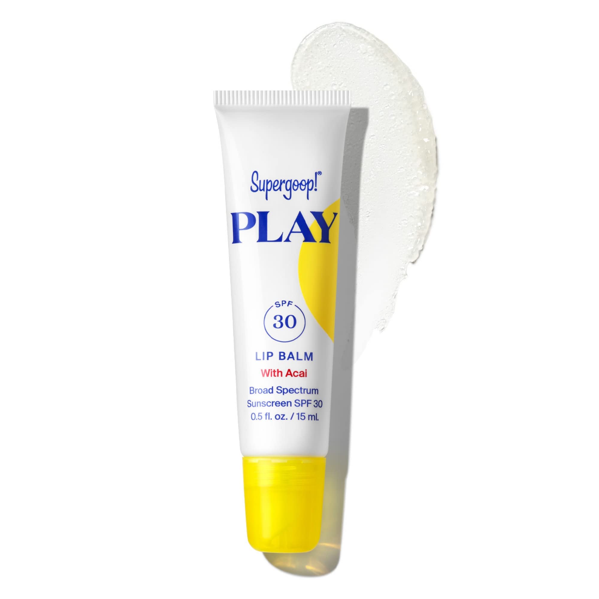 Supergoop! PLAY Lip Balm Acai SPF 30 on lips providing sun protection