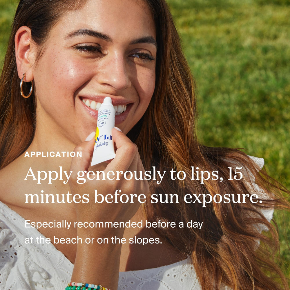 Supergoop! PLAY Lip Balm with honey, shea butter and sunflower oils nourishes lips
